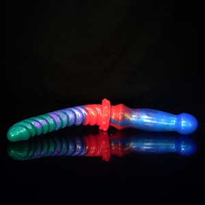 ZWFUN Consolador de silicona líquida de doble extremo Consolador grande Real Punto <span class=keywords><strong>G</strong></span> Consolador de doble extremo Fetiche flexible <span class=keywords><strong>Gay</strong></span> Lesbiana disponible