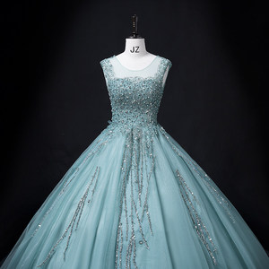 High End Stage Dress Women Green Puffy Skirt <b>Performance</b> <b>Wear</b> Vocal Examination Attire Spring Solo Hosting - Product Image 3