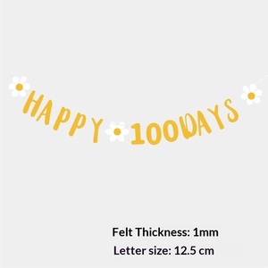 Bannière d'<span class=keywords><strong>anniversaire</strong></span> en tissu non tissé style Ins avec petites marguerites et lettres pour la première fête d'<span class=keywords><strong>anniversaire</strong></span> de bébé, décoration de drapeau suspendu - Product Image 4