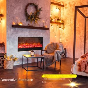 Chimenea electrónica interior personalizable elegante llama simulada núcleo de calefacción de <span class=keywords><strong>leña</strong></span> inserto de Metal eléctrico para uso doméstico - Product Image 5