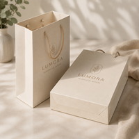 Sac cadeau de luxe en papier kraft écologique avec logo personnalisé, sac de courses en papier d'art avec poignée en corde, emballage boutique pour cosmétiques et cadeaux de détail