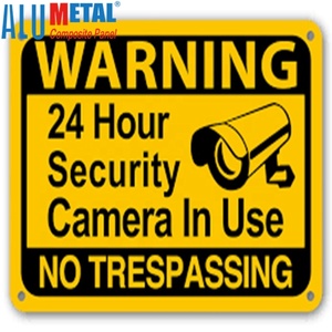 Avertissement réfléchissant <span class=keywords><strong>24</strong></span> heures système de caméra de sécurité de vidéosurveillance en fonctionnement panneau de cour métallique - Product Image 2
