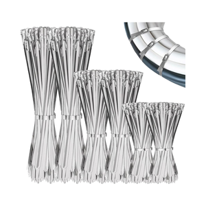 Bridas con cremallera de acero inoxidable 600 de alta resistencia, 304 Uds., bridas para cables autoblocantes multiusos para maquinaria de escape, techo de tubería agrícola - Product Image 1