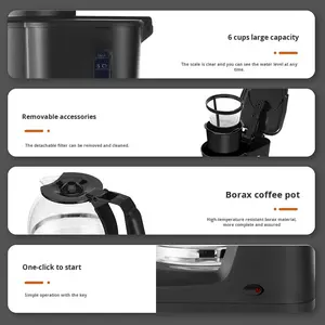 Cafetière à <span class=keywords><strong>filtre</strong></span> américaine automatique standard américaine transfrontalière, boîtier en plastique, facile à nettoyer, petite <span class=keywords><strong>machine</strong></span> à café de bureau - Product Image 4