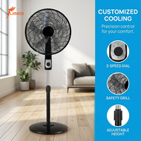 Ventilateur sur pied oscillant de 18 pouces à hauteur réglable avec bouton mécanique et grille de sécurité dense pour chambre et salon
