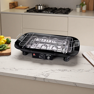 Gril Électrique Sans Fumée Antiadhésif pour Barbecue, <span class=keywords><strong>Rôtissoire</strong></span> Électrique Double, Barbecue Électrique au Charbon de Bois pour Cuisine Domestique, Modèle UE Transfrontalier - Product Image 1