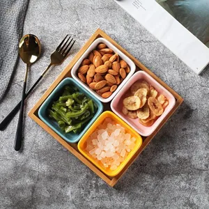 Petite assiette carrée en céramique pour sauces, plat à sushi, assiette à <span class=keywords><strong>moutarde</strong></span>, plat à sauce soja, plateau à <span class=keywords><strong>poivre</strong></span> motif fleur de cerisier - Product Image 4