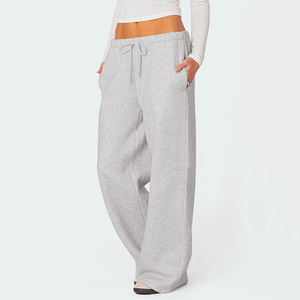 Hesayep personnalisé femmes polaire doublé pantalons de survêtement hiver chaud jambe large pantalons de survêtement Baggy pulls décontractés femmes - Product Image 1