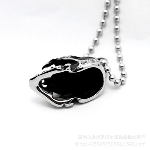 Yunnique – collier avec pendentif squelette en acier inoxydable 316, incrustation de pierre rouge, bijoux de mode de Style Punk - Product Image 2