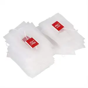 Bulk Biodegradable Corn Fiber Transparent PLA Material Mesh Filter Empty Pyramid Tea Bags