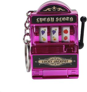 Llavero de máquina tragamonedas mini a precio mayorista, recuerdos de Las Vegas, con manivela giratoria y carretes giratorios, llavero de casino, set de regalo de jackpot de la suerte - Product Image 4