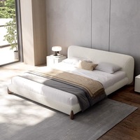Lits de chambre à coucher rembourrés doux populaires cadre de lit King Size tissu Queen Designer lit Double moderne de luxe meubles de chambre d'hôtel