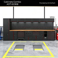 Banc de travail de garage amovible robuste et de grande taille, neuf, noir, avec armoire à outils en acier combinée et tiroirs, chariot à outils