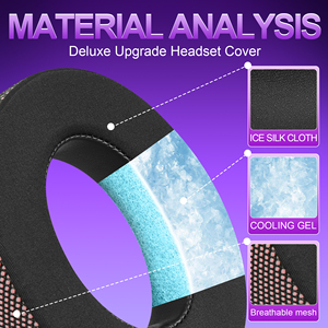 Oreillettes de remplacement en maille respirante pour <span class=keywords><strong>Bose</strong></span> <span class=keywords><strong>NC700</strong></span>-Coussinets d'oreille noirs/violets confortables en mousse à mémoire de forme - Product Image 6