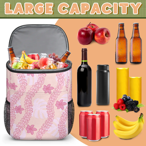 Sac à dos isotherme en polyester isolé Puakenikeni Lei pique-nique hawaïen populaire personnalisé fleur Extra Large Logo personnalisé