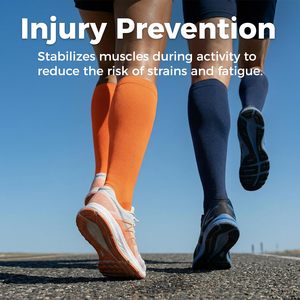 Chaussettes de compression médicales en <span class=keywords><strong>nylon</strong></span> et élasthanne, hauteur genou, 15-20 mmHg, avec logo personnalisé, pour la course et le baseball - Product Image 5