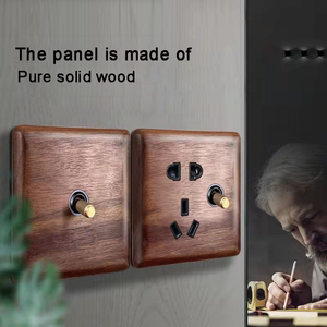 86 tường ánh sáng brasstoggle chuyển đổi Walnut Bảng điều chỉnh phong cách retro uk13 một ổ cắm 250V 1 2 3 4 gang phổ Ổ cắm ổ cắm biệt thự 250V - Product Image 6