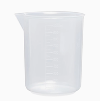 Taza medidora de plástico con escala, resistente a altas temperaturas, sin mango, gran capacidad.
