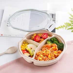 Wheat Straw Bento Box Bpa Free Dropshipping Microwave Safe Airtight Wheat Straw Bento Box