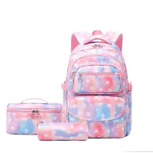 Sac à dos à imprimé floral pour enfant, 3 pièces, sacs d'école imperméables, sac à lunch mignon, ensemble pour fille, nouvelle collection