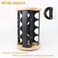 Hot Selling Modern Revolving Bambus Gewürz dosen Lustige Salz Pfeffer Shaker Display Rack Einfache Installation Küchen regal