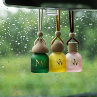Flacon diffuseur de parfum pour voiture en verre rond coloré de 10 ml, avec bouchon à vis, pour huile essentielle