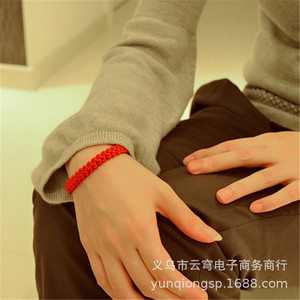 Red <b>String</b> <b>Bracelet</b> Pure Woven Red Color Unisex Everyday Wear Yiwu Origin - Product Image 4