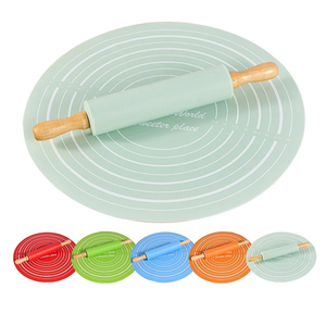 <span class=keywords><strong>Silicone</strong></span> cán pin và <span class=keywords><strong>Silicone</strong></span> mat đặt bột lăn với gỗ xử lý nướng bánh pizza bánh nướng bánh ngọt mì ống Cookie nhà bếp - Product Image 1