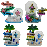 Nouvelles boules de neige en résine Design personnalisé boules de pêche en mer artisanat en résine pour Souvenir océans boule à neige boule de cristal décorative personnalisée