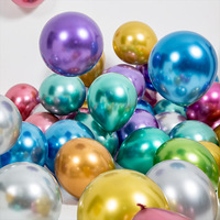 Ballons en latex de 12 pouces couleur chrome métallisé pour Noël, la fête des mères et les fêtes - Ballons à l'hélium de haute qualité et écologiques