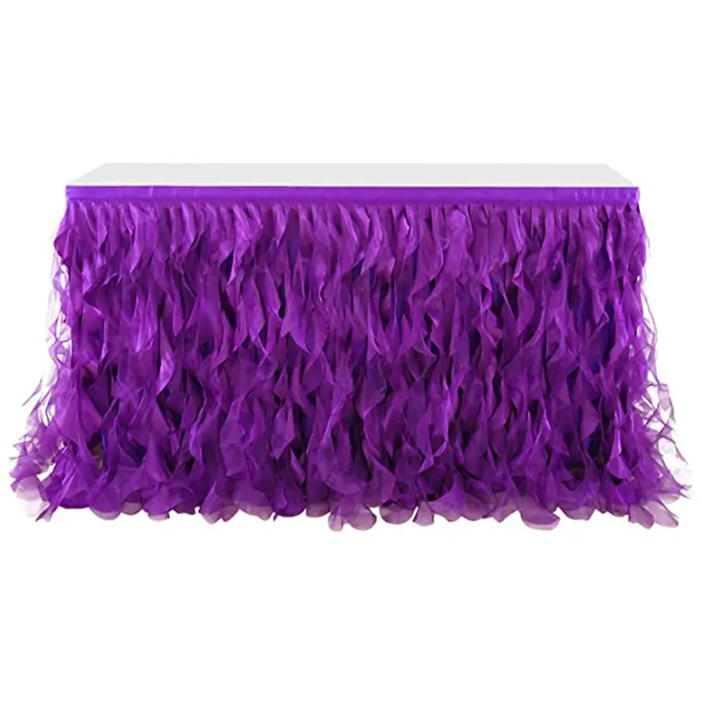 6ft Rainbow Tutu Ruffle Table Skirting for Rectangle Round Tables Chiffon Table Cloth for Birthday Party Baby Shower