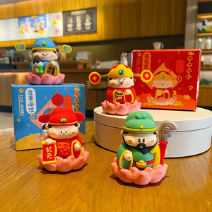 รูปปั้นเทพเจ้าแห่งความมั่งคั่งทำจากเรซิ่น งานฝีมือสร้างสรรค์ ของตกแต่งโต๊ะทำงาน ของขวัญปีใหม่จีน ของตกแต่งศิลปะ - Product Image 1