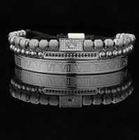 Ensemble de bracelets classiques pour femme en acier inoxydable plaqué or avec zircon noir, boucle fer à cheval et motifs léopard, style Hiphop Party 3