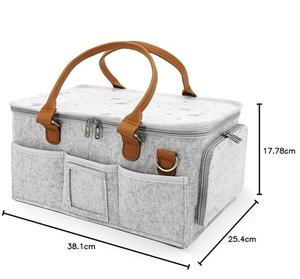 Sac de rangement pour couches avec couvercle en rouleau et séparateurs amovibles Organisateur de couches pour table à langer de pépinière et plus encore - Product Image 3