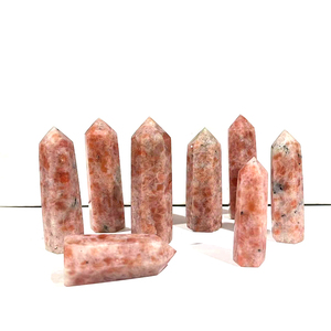 Vente en gros de pierres de soleil naturelles Poli Sunstone Point Towers Cristaux Pierre de guérison pour la décoration - Product Image 2