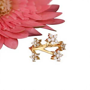 Floral Diamond Cluster <b>Ring</b> 0.80 Ct Natural Diamonds Statement Cocktail Vintage Style Gold <b>Ring</b> - Product Image 1