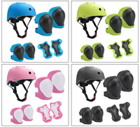 Kit de protection pour vélo enfant garçon fille, équipement de protection pour roller, ensemble de protections pour genoux, coudes et casque pour enfants