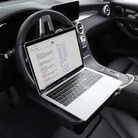 Plateau de bureau universel 2-en-1 pour voiture, organisateur de fente de siège, accessoire de rangement portable pour véhicule, idéal pour manger, travailler et voyager