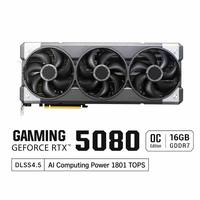 Kartu Grafis GeForce RTX 5080 16GB GDDR7 Dukungan Tiga Kipas DLSS 4.5 Kartu Video Gaming Desktop PC GPU