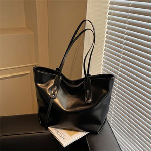 Sac fourre-tout minimaliste jaune beurre 2026 KH, grande capacité, sac à bandoulière en cuir PU souple pour femme, idéal pour le bureau - Product Image 5