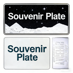 Plaque d'immatriculation décorative en métal aluminium personnalisée avec numéro en relief, souvenir - Product Image 2