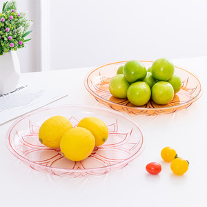 Plat à fruits transparent rond en plastique, design minimaliste, facile à nettoyer, pour le salon, plateau de rangement alimentaire - Product Image 4