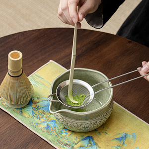 7-in-1 Hộp Quà Tặng Matcha thiết lập truyền thống Nhật Bản tre Whisk chawan lưới tốt sàng Matcha Kit với gốm Bát chủ - Product Image 5