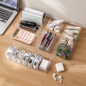 New Cable Storage <b>Box</b> Transparent Plastic Data Line Storage Container for Desk Stationery <b>Makeup</b> Organizer Key and Jewelry <b>Box</b> - Product Image 6