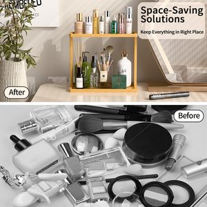 Étagère à cosmétiques multifonctionnelle, rangement de salle de bain, rangement de cuisine, station d'outils à matcha, étagère de rangement en bambou pour la maison - Product Image 3