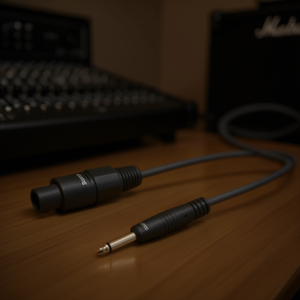 Câble de haut-parleur 2 broches femelle vers 6,35 mm mâle, 3,0 m, gris foncé - Product Image 3