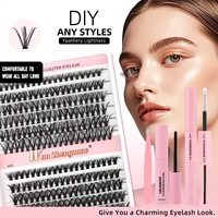 Bulu Mata Cluster Grosir Tersegmentasi DIY Ekstensi Bulu Mata Faux Mink Matte Natural Wispy Lashes