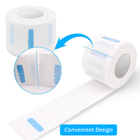 Bandes de papier pour le cou, 5 rouleaux, extensibles, à volants, imperméables, jetables, professionnelles, pour la coiffure et le barbier, couleur personnalisable, vente en gros