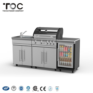 Modern Commercial Barbecue Burners Outdoor Kitchen Independent Gas BBQ Grill With Cabinet - Product Image 1