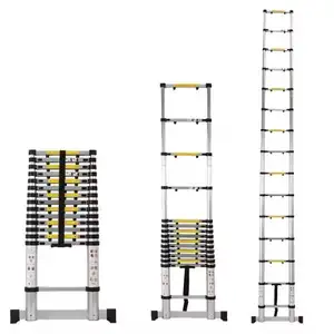 Yüksek kalite 5 metre merdiven teleskopik 26Ft düz teleskopik alüminyum merdiven katlanabilir